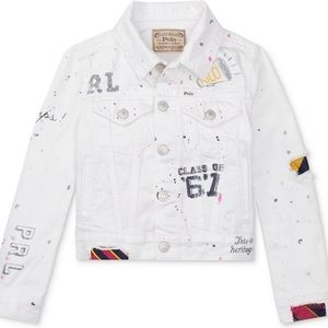 Polo girls white heritage jean jacket